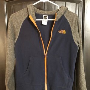 Boys North Face zip up fleece hoodie.